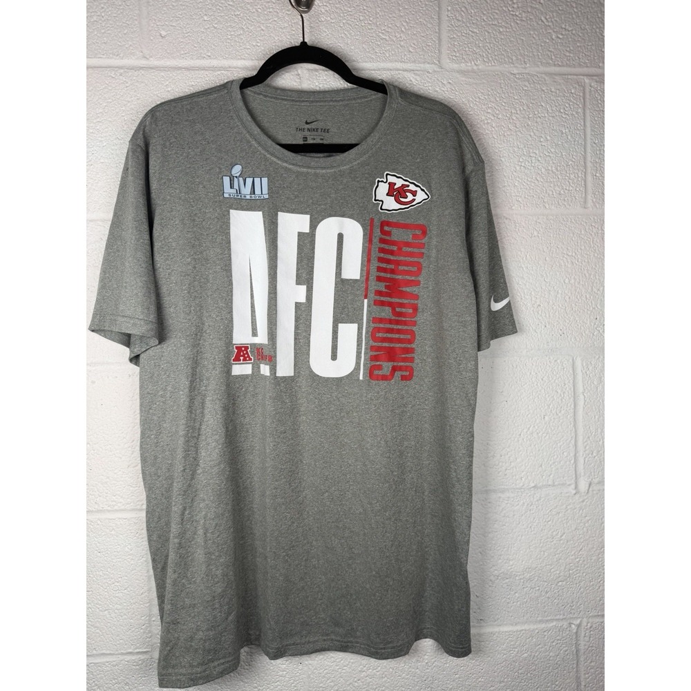 Nike Kansas City Chiefs AFC Champions Super Bowl LVII Dri-FIT Shirt Men XXL